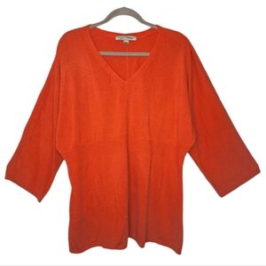 Soft by Avenue Orange Fall Autumn V Neck Pullover Sweater Plus Size 26/28